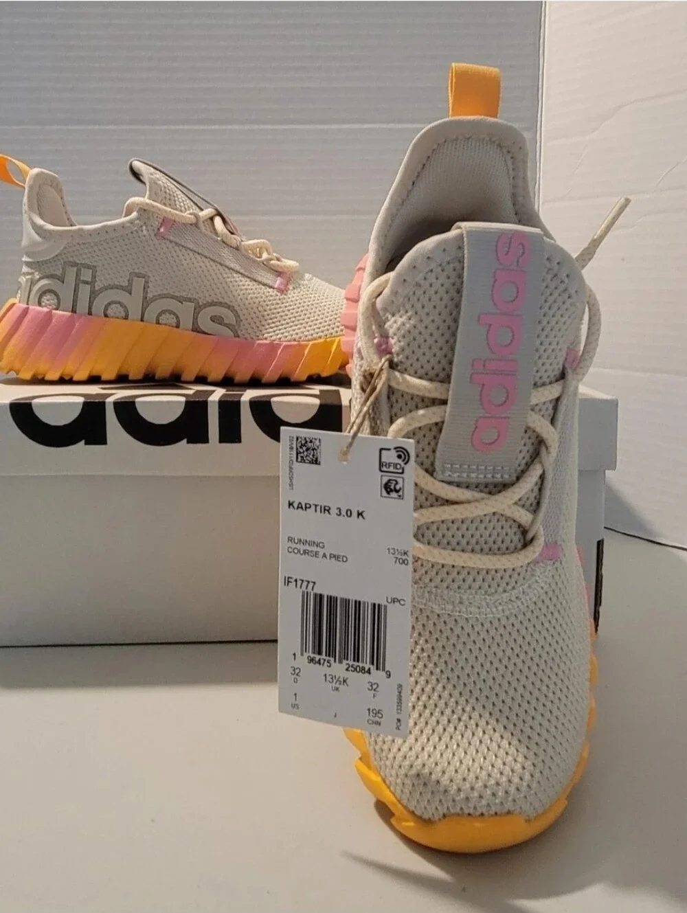 adidas Kids Kaptir 3.0 K Pink & Yellow Running Shoes